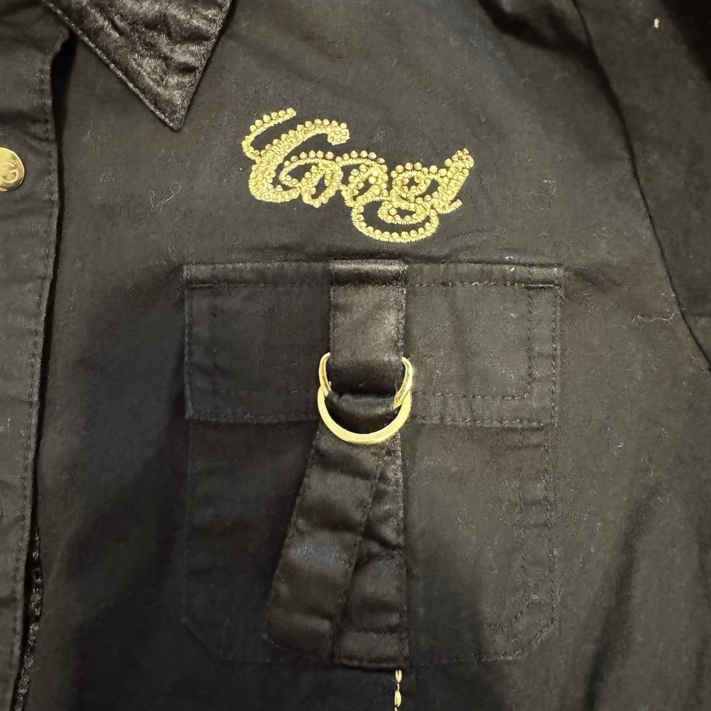 Vintage Coogi Y2K Black Military Dress Woman's Bling Embroidered-XL-streetwear - Picture 4 of 6
